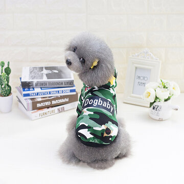 Pet Собака Одежда Winter Warm Camouflage Толстовка с капюшоном Colg Winter Собакаs Пальто 
