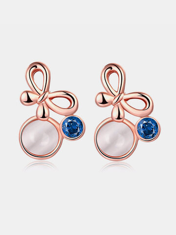 Boucles d'oreilles en cristal d'opale Bowknot INALIS® pour femme cadeau