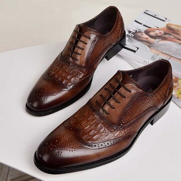 Men Retro Leather Non Slip Casual Formal Shoes