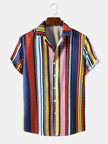 Colorful Striped Mix Print Shirts