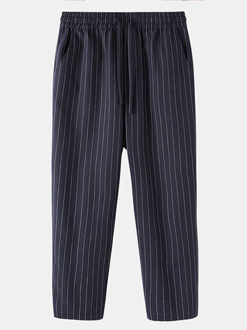 100% Cotton Striped Casual Pants