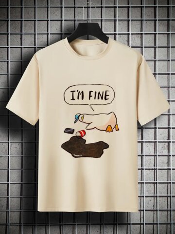 Cartoon Animal Slogan T-Shirts