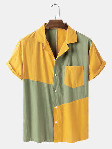 Cotton Irregular Patchwork Shirt