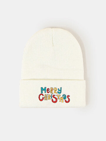 Christmas Unisex Letters Embroidery Beanie Hat