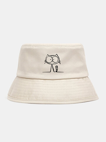 Collrown Unisex Cute Cat Pattern Bucket Hats