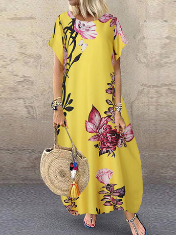 فستان كاجوال بطبعة زهور