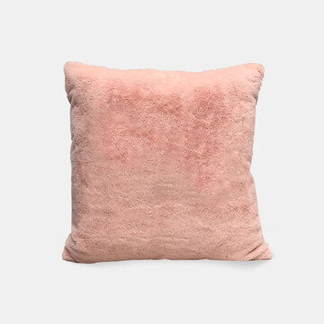 Travesseiro de pelúcia nórdico simples cor sólida de pele de coelho fronha para quarto