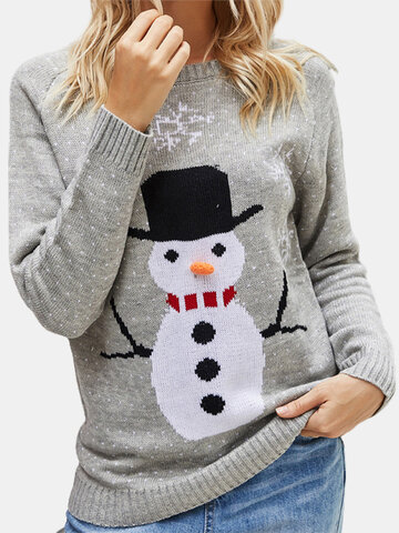 Christmas Snowman Long Sleeve Sweater