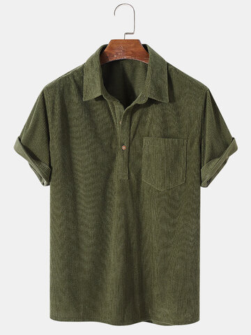 Однотонный базовый стиль Henley Рубашка