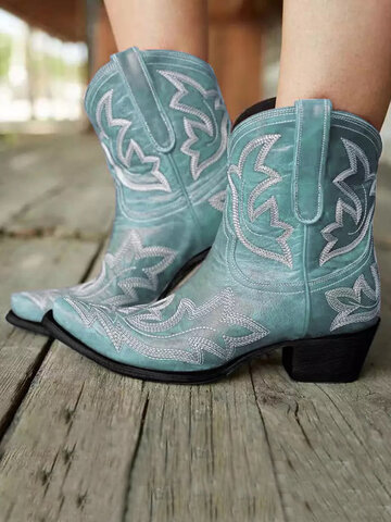 Floral Embroidered Cowboy Boots