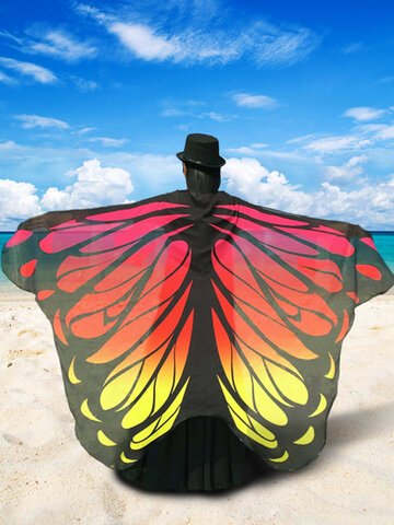Halloween Gift Fashion Butterfly Wing Beach Towel Cape Scarf for Women Christmas Halloween Gift