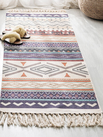 Ethnic Style Retro Blanket Area Rug Floor Mats Carpet Anti-slip Bathroom Rugs Rugs for Living Room Machine Wash