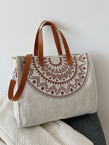 Ethnic Style Canvas Large Capacity Tote