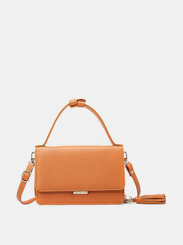 Faux Leather Tassel Designer Handbag Zipper Crossbody Bag