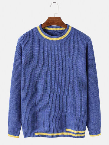 मोटा कंट्रास्ट रंग बुना हुआ स्वेटर