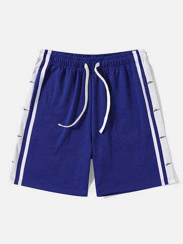 Side Stripe Ribbon Embroidered Shorts