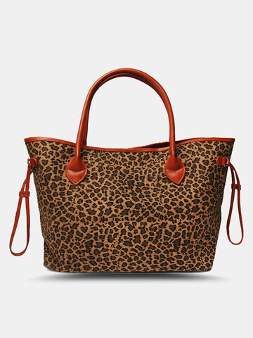 Leopard Lightweight Canvas Large Capacity Tote Shoulder Bag