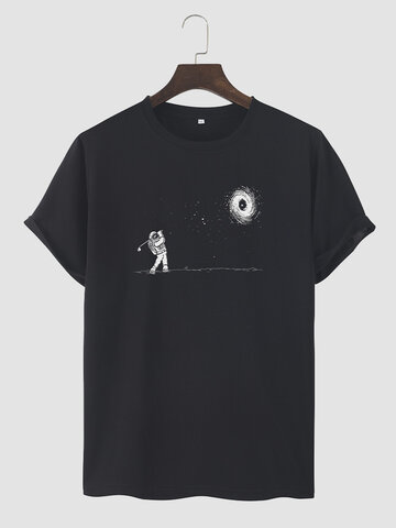 Galaxy Astronaut Print T-Shirts
