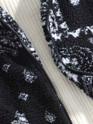 Paisley Pattern Sherpa Hooded Jackets