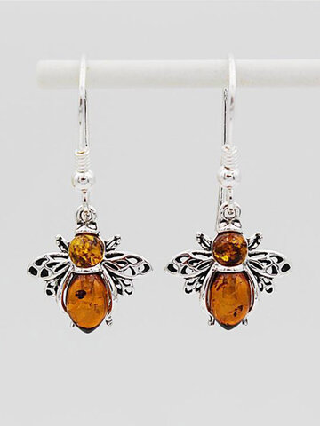 Bee-shaped Crystal Earrings