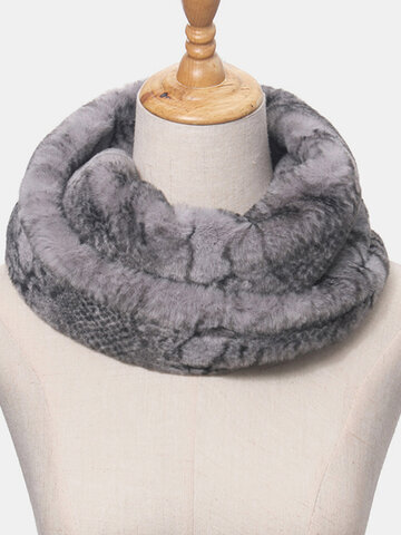 Women Plush Plus Thicken Warm Casual Snake Pattern All-match Neck Protection Scarf