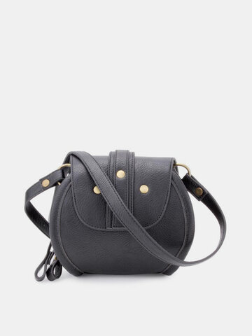 Women PU Leather Belt Double Zipper Mini Crossbody Bag