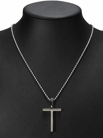 Simple Stainless Steel Cross Charm Necklaces