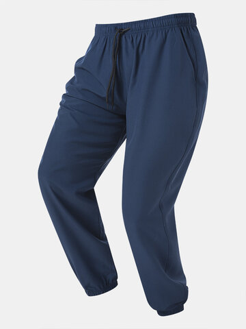 Solid Color Fitting Jogging Pants
