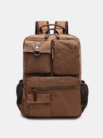 Brown Canvas Outdoor Travel Backpack