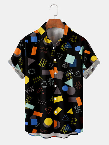 Geometric Print Pajamas Tops