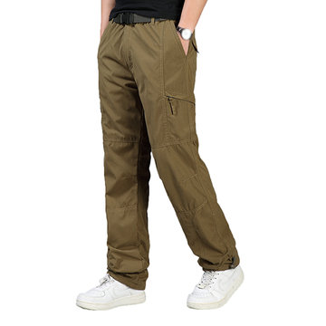 

Soft Shell Warm Fleece Soild Color Cargo Pants for Mens, Black dark gray khaki army green