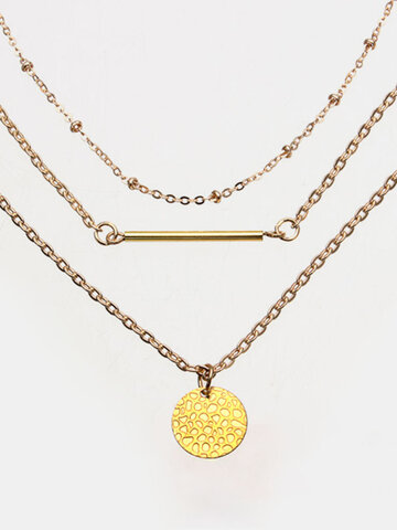 Halskette mit Mehrschicht von Kette in Gold handgemacht