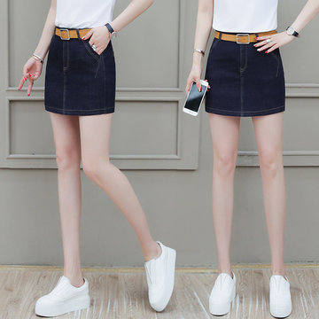 

Shorts Women's Season New High Waist Was Thin Loose Outer Wearing Culottes Jeans Fake Two A Pair Of Pants