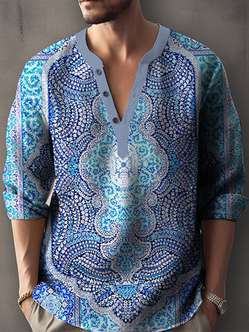 قمصان هينلي طباعة الطوطم العرقية