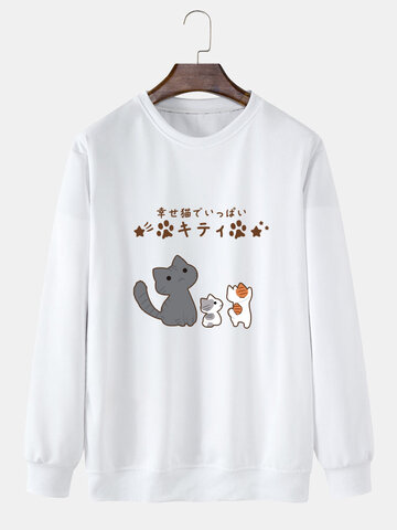 Cute Japanese Cat Sweatshirts
