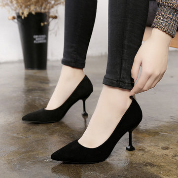 

New Season Commuter High Heel Women's Fine With Cat Shoes With Wild Pointed Shoes With Single Shoes