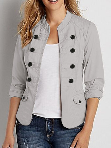 Stand Collar Double Breasted Jacket