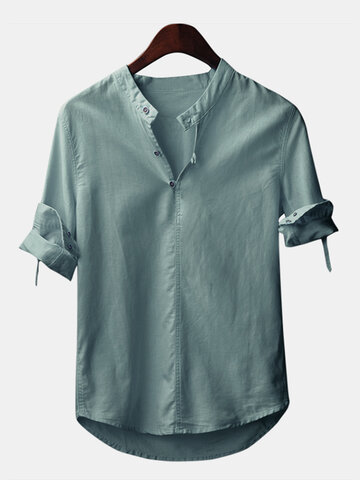100% Cotton Half Sleeves Henley Shirt