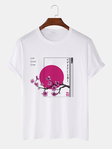 Cherry Blossoms Japanese Print T-Shirts
