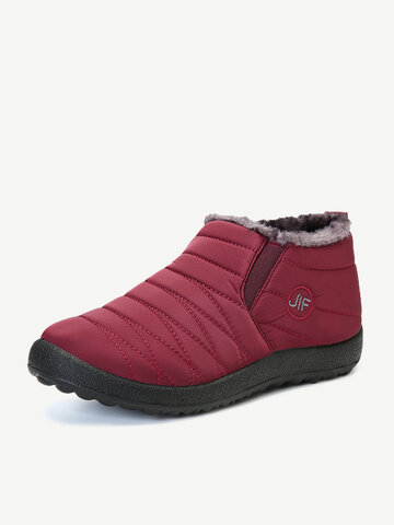 Waterproof Cloth Slip On Ankle Snow Boots