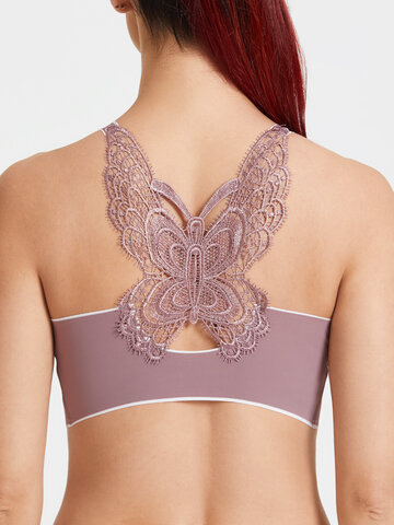 Butterfly Embroidery Front Closure Bra