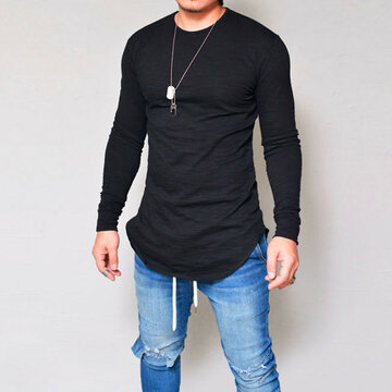 Breathable Solid Color Casual T shirt