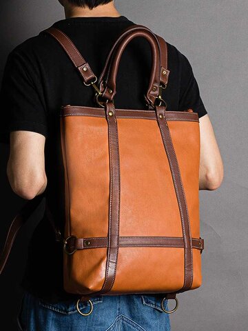 Men and Women PU Leather Functional Briefcase