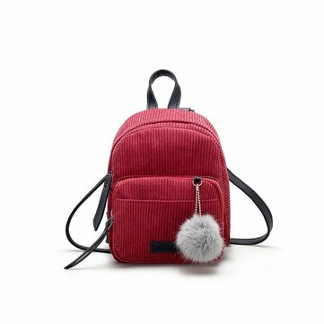 Women Multi-Functional Corduroy Mini Backpack