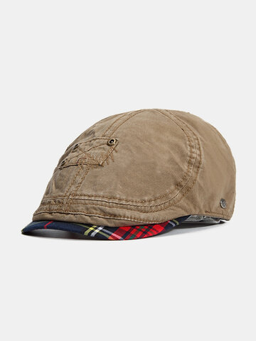 Mens Summer Cotton Patch Flat Caps Spring Casual Travel Vinatge Visor Beret Hats Adjustable