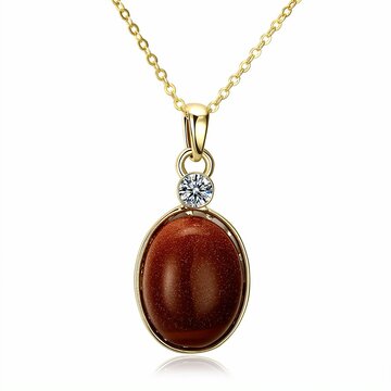 Luxury Stone Necklace Rhinestone Shining Gold Stone Necklace for Women Gift