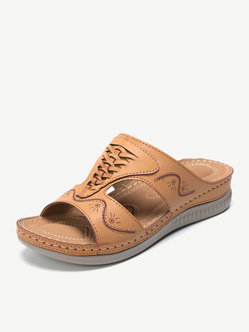 Pattern Stitching Comfort Sandals