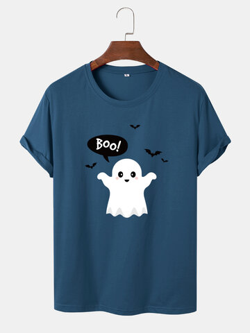 Cute Ghost Print T-Shirts