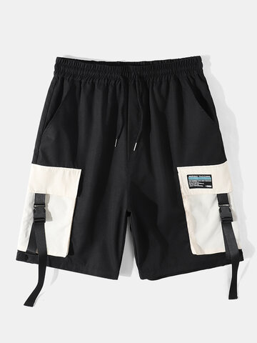 Buckle Straps Pocket Shorts