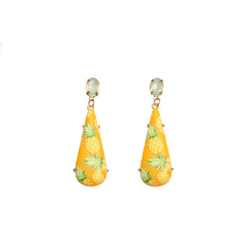 Pineapple Geometric Drop Earrings
